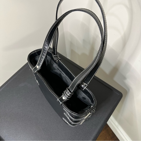 Y2K Black Shoulder Bag with buckle straps on each side - Picture 4 of 10